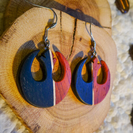 Artkay_atelierbois_boucles d’oreilles starwars tricolore